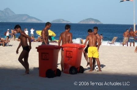 The orange bins can be goal posts too, rapaz!