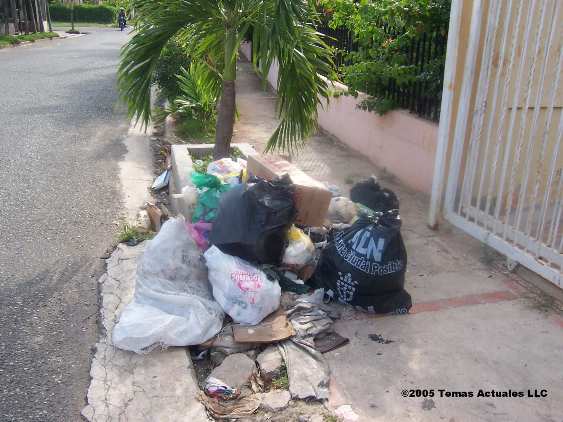 Curb Trash 1 Block from Presidential Palace