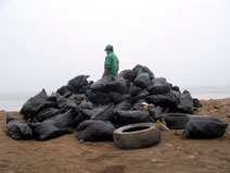 Tires Collected on Peruvian Beaches