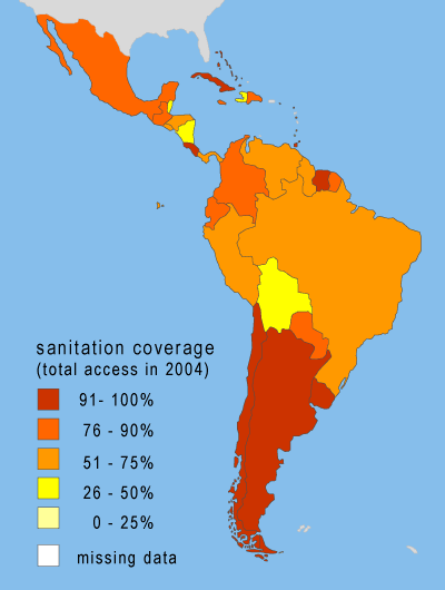 Access to Sanitation in LAC, 2004
