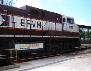 A CVRD locomotive run on biodiesel