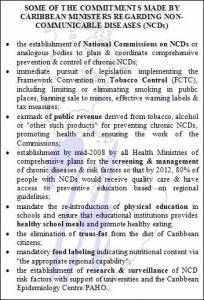 Commitments on Non-Communicable Diseases Made by Caribbean Leaders (click to enlarge)