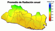 Average Annual Solar Radiation in El Salvador