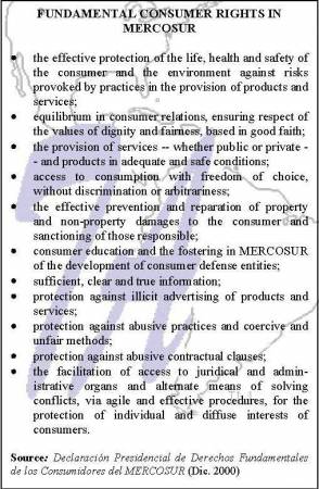 Fundamental Consumer Rights in MERCOSUR (click to enlarge)