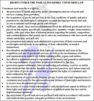 Consumer Rights Under Parlatino's Model Law (click to enlarge)