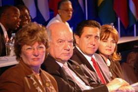 PAHO Dir. Mirtes, OAS SG Insulza, Panama's President & First Lady