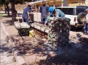 bus stop benches made with PET bottles