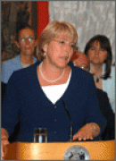 President Bachelet announcing creation of the new post