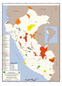 map of Peru's natural protected areas